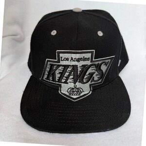 Zephyr Los Angeles Kings Hat Mens 7 1/2 Black Wool NHL Fitted Flat Brim